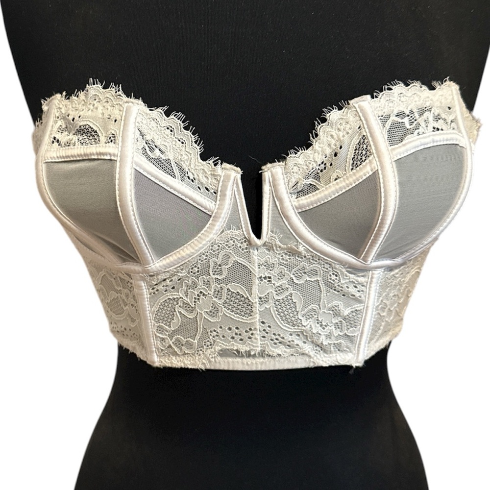 Oh La La Cheri White Lace Sexy Lingerie Chloe Bustier TOP ONLY